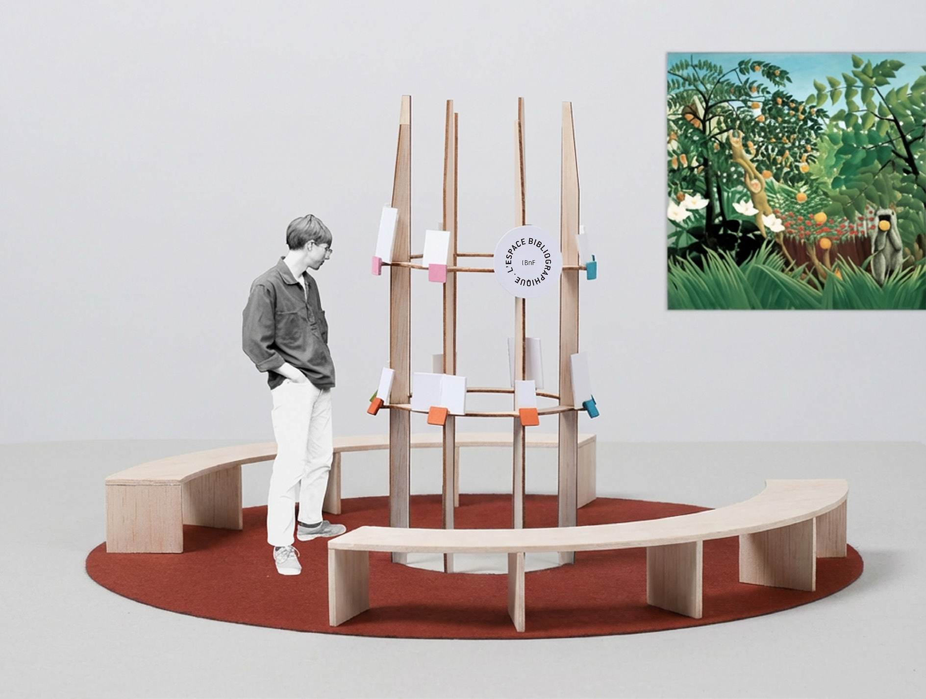 L’espace bibliographique, mobilier de consultation pour les espaces de fin d’exposition